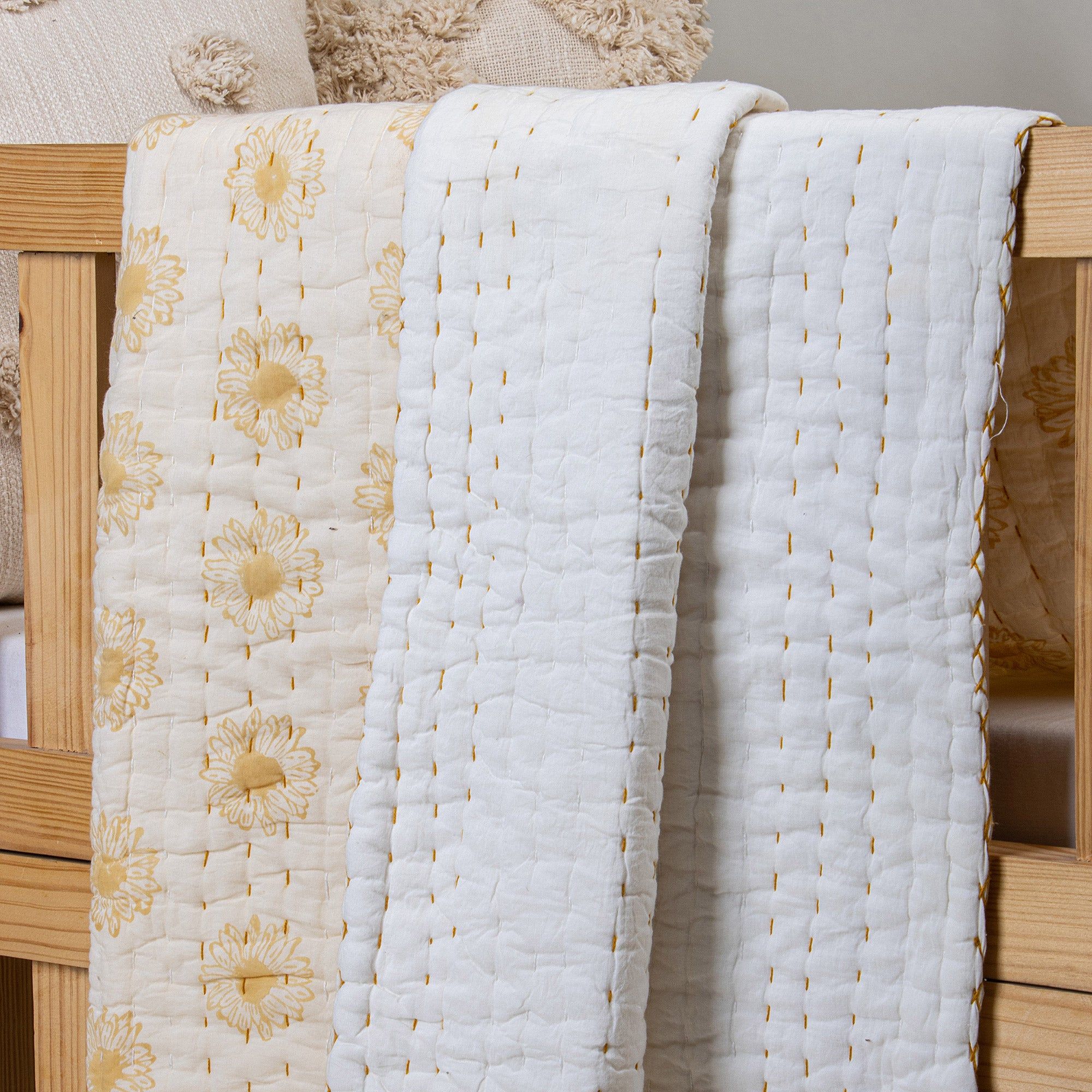 Sun Flower Soft Mulmul Cotton Newborn Baby Blankets 087